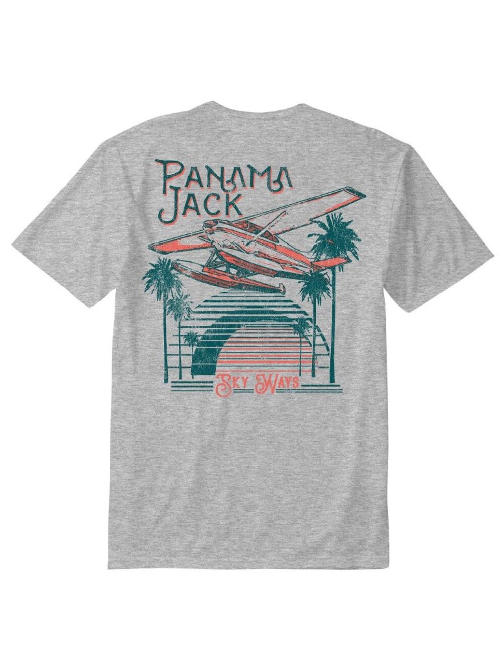 Panama Jack Men's Float Plane Short Sleeve Tee Shirt Gray Size XL NWT